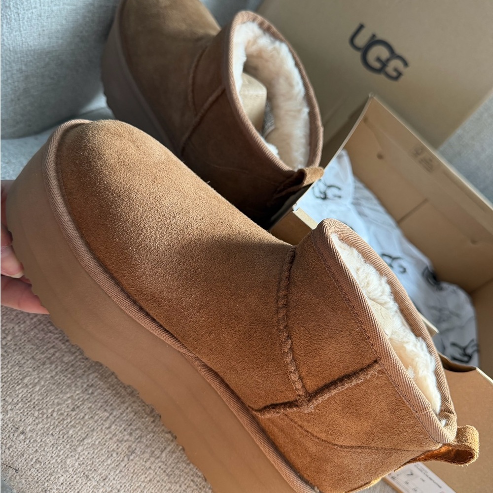 UGG Women's Chestnut Suede Platform Boots